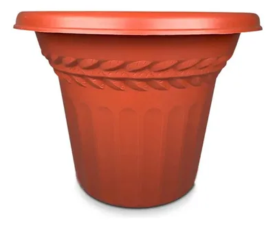 Maceta Redonda Plástica Reyplast Decorativa Coral Claro