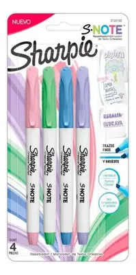 Destacadores Sharpie 4 Colores Pastel Fluorescentes