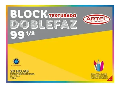 Block De Dibujo Medium Texturado 20 Hojas Doble Faz