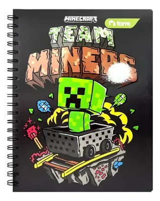 Cuaderno Universitario Espiral Minecraft 7mm 100 Hojas