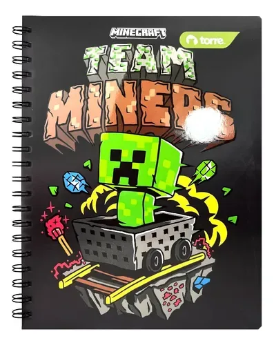 Cuaderno Universitario Espiral Minecraft 7mm 100 Hojas