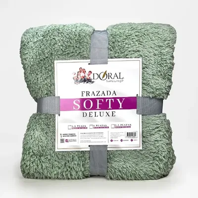 Frazada Softy Térmica Poliéster 1.5 Plazas Verde Claro