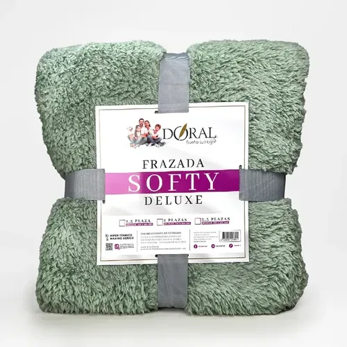 Frazada Softy Térmica Poliéster 1.5 Plazas Verde Claro