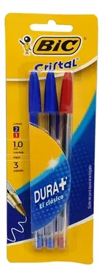 Bolígrafo Bic Cristal Set 3 Unidades Azul Rojo Amarillo