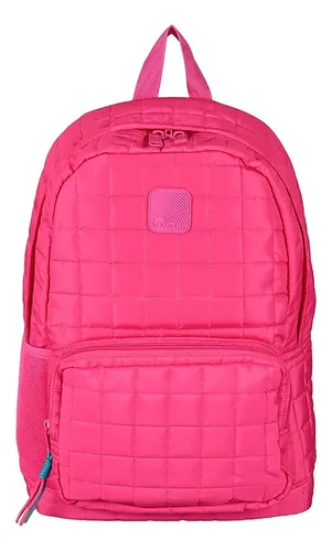 Mochila Escolar Clivel 22l Acolchada Fuchsia Coral Claro