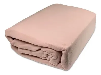 Set De Sábanas De Polar Liso 1.5 Plazas Con Almohada Rosa