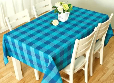 Mantel Rectangular Polycotton Cuadrillé Para Mesa Coral Claro