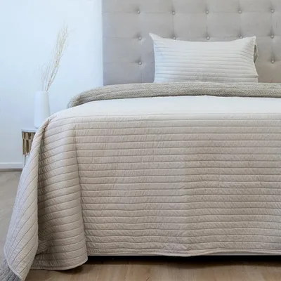Quilt Hotpress Sena Con Sherpa 1.5 Plazas Beige Beige