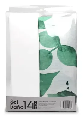 Cortina De Baño Poliéster Ramas Verdes 180x180 Verde