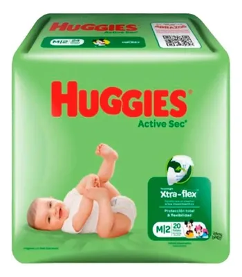Pañal Desechable Huggies Active Sec Talla M Niñas