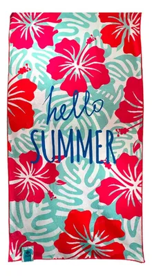Toalla De Playa Microfibra Estampada 70x140cm Coral Claro