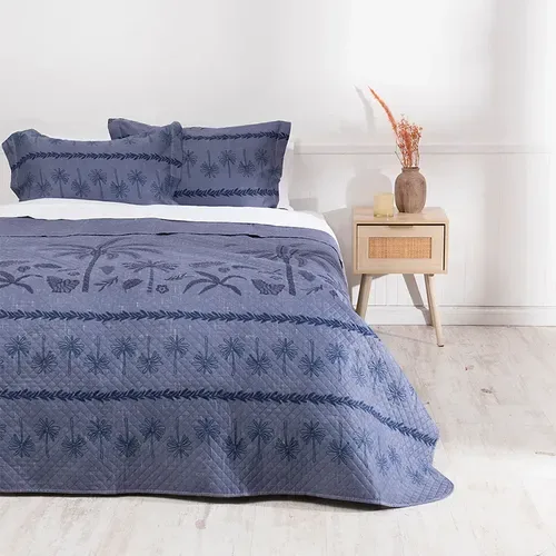 Quilt Cordoba Estampado 2.5 Plazas Reversible Coral Claro