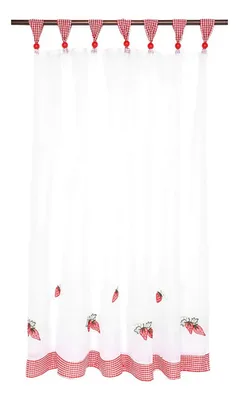 Paño Cocina Bordado Frutilla Poliéster Coral Claro