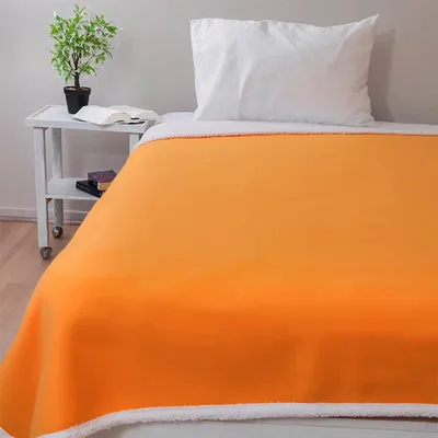 Frazada Polar Sherpa Premium 1.5 Plazas Térmica Coral Claro