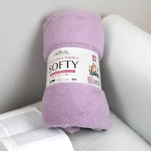 Manta Térmica Softy Poliéster Suave Lila
