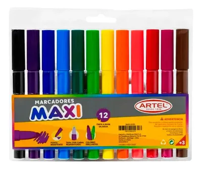 Estuche 12 Marcadores Maxi Artel Colores Brillantes