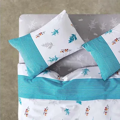 Set De Sábanas 144 Hilos Estampadas 2.5 Plazas Algodón Verde Oscuro