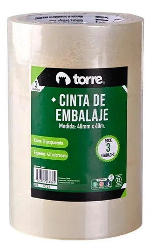 Cinta De Embalaje Transparente 48mm X 40m Set 3 Coral Claro
