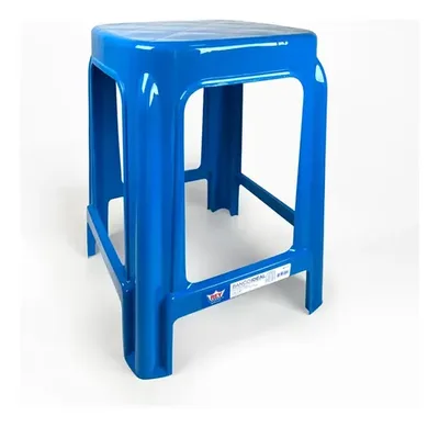 Banco Plástico Multiuso Resistente Liviano Azul