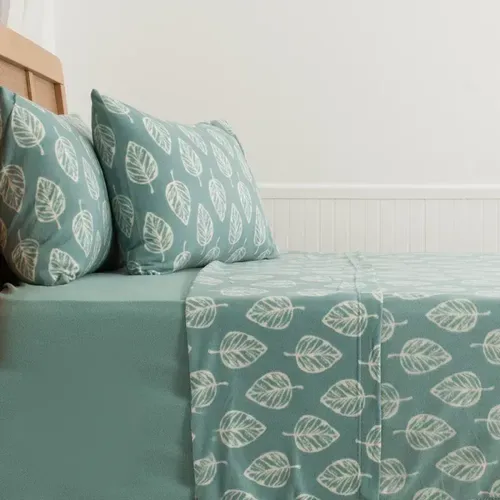 Set De Sábanas Polar Estampada 2.5 Plazas Térmica
