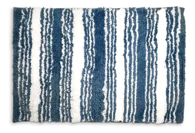 Alfombra De Baño Antideslizante 40x60 Cm Poliéster Coral Claro Rayas