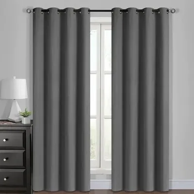 Cortinas Blackout Sinfonía Gris Poliéster 140x220 Gris