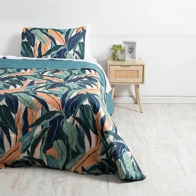 Quilt Estampado 1.5 Plaza Poliéster Mashini Coral Claro