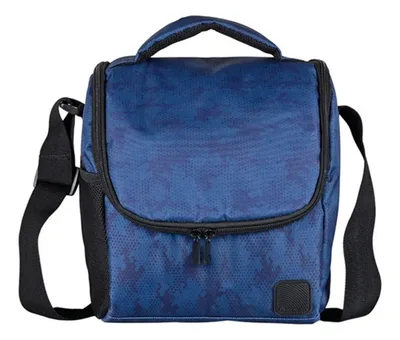 Lonchera Térmica Con Ruedas Blue Camo Acolchada Coral Claro
