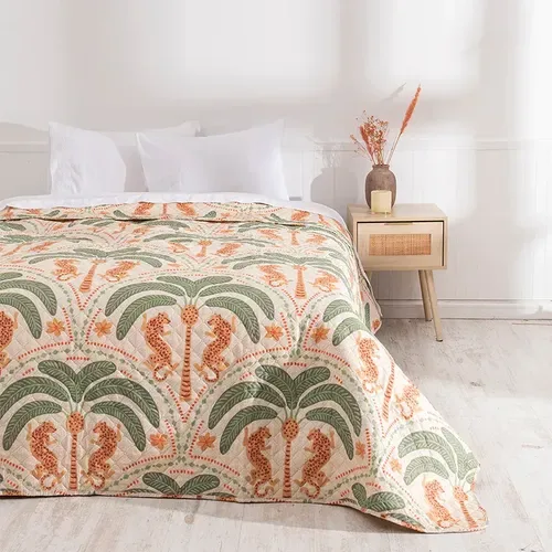 Quilt Castilla Microfibra Reversible 2.5 Plazas Coral Claro