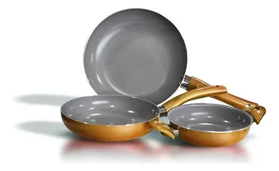 Set Sartenes Titanio Antiadherente Tripack Cocina Coral Claro