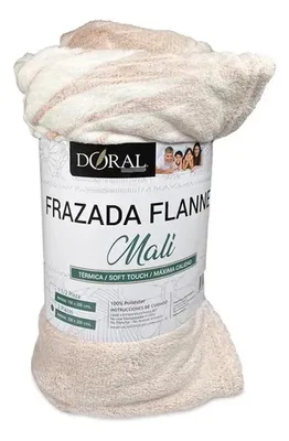 Frazada Flannel Embossed Poliéster 1.5 Plazas Coral Claro