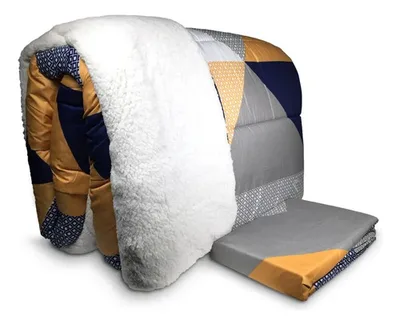 Set De Sábanas Microfibra 1.5 Plaza Sherpa Geométrico Azul
