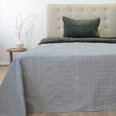 Quilt Hotpress Viena Con Sherpa 1.5 Plazas Poliéster Gris