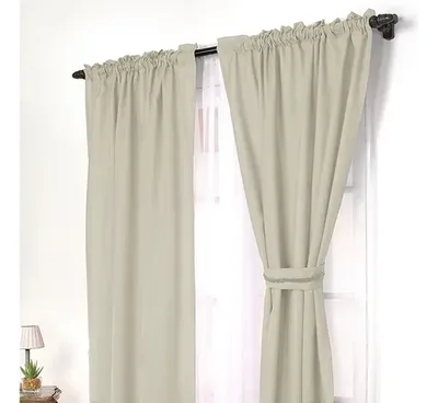 Cortinas Tubo Agatha Poliéster Combo Completo Coral Claro