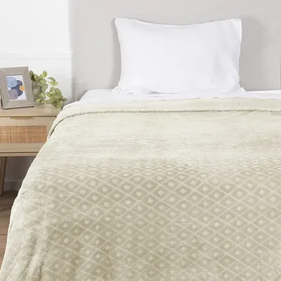 Frazada Coral Embossed Poliéster Suave 1.5 Plazas Coral Claro