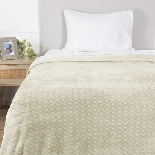 Frazada Coral Embossed Poliéster Suave 1.5 Plazas Coral Claro
