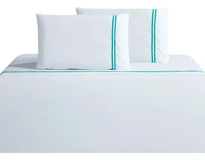 Set De Sábanas Microfibra Estampada 2 Plazas Azul