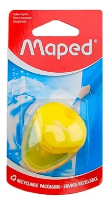 Sacapuntas Plástico Con Depósito Maped Amarillo