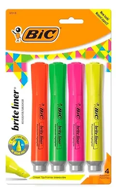 Set Destacadores Bic Brite Liner Manaus Multicolor Coral Claro