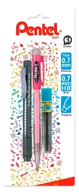Portaminas Pentel 0.7mm Con Minas Y Goma