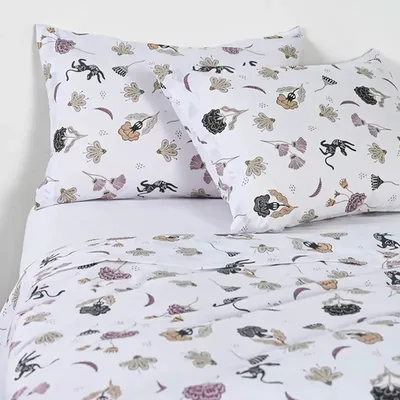 Set De Sábanas Estampada 200 Hilos Polycotton 2 Plazas Verde Oscuro