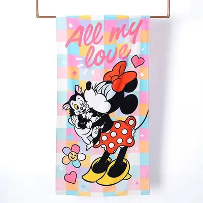 Toalla De Playa Algodón Estampada 70x140cm Coral Claro
