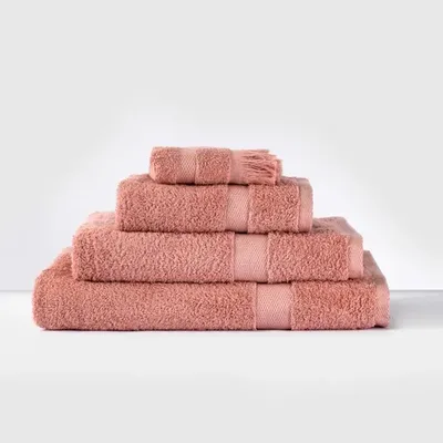 Toalla De Mano 100% Algodón Absorbente Coral Claro
