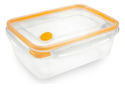 Contenedor Hermético Rectangular Plástico 2l Coral Claro