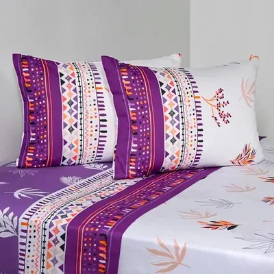 Set De Sábanas 144 Hilos Estampadas 2.5 Plazas Lavanda