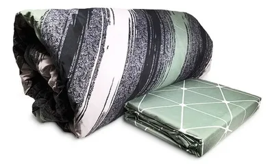 Set De Sábanas Y Plumón 1.5 Plazas Poliéster Verde Oscuro