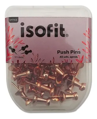 Push Pins Cobre 11mm Set 40 Unidades Coral Claro