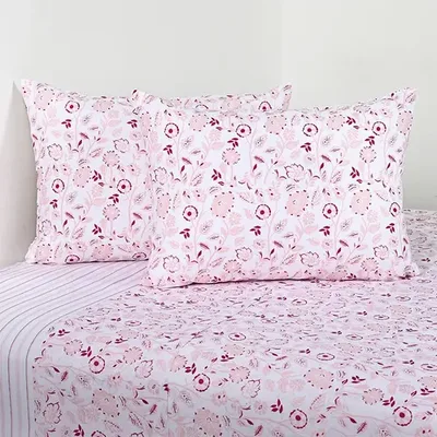 Set De Sábanas Estampadas 144 Hilos Algodón Poliéster Rosa