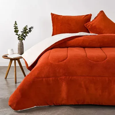 Plumón Coral Sherpa 2.5 Plazas Microfibra Suave Coral Claro