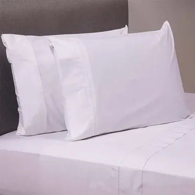 Set De Sábanas King 100% Algodón Blanco Premium Blanco